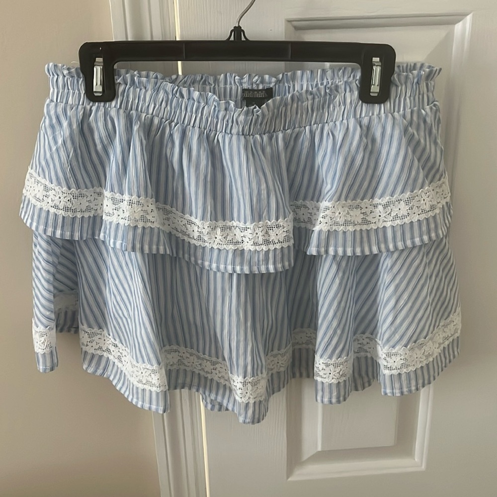 Pinstriped Ruffle Skirt